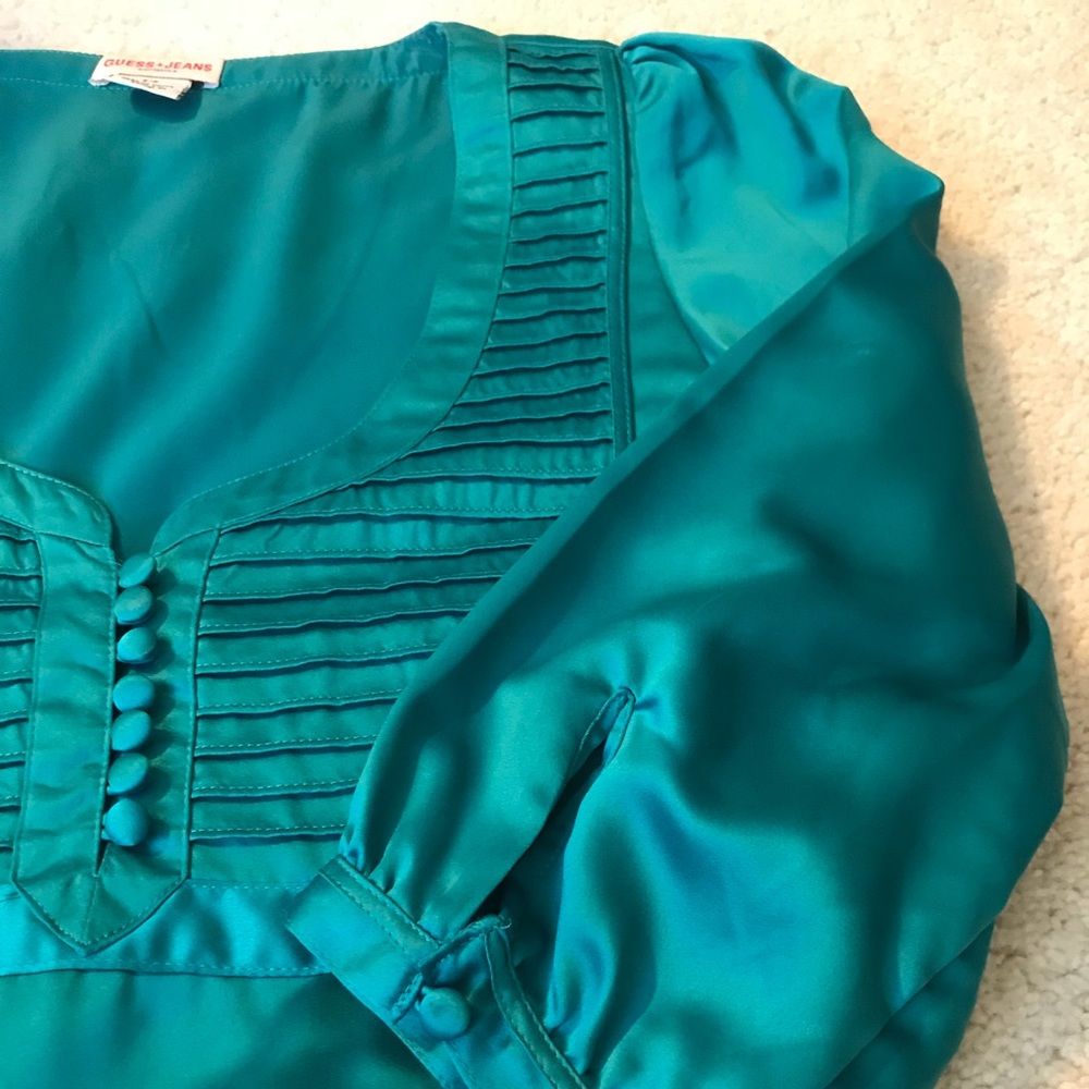 Guess Teal Silk Top - Picture 5 of 7